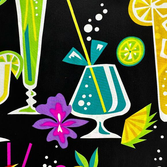 Bob Mackie Wearable Art Silk Cocktail Blouse Sz Large Short Sleeve Atomic Bright - Picture 11 of 16